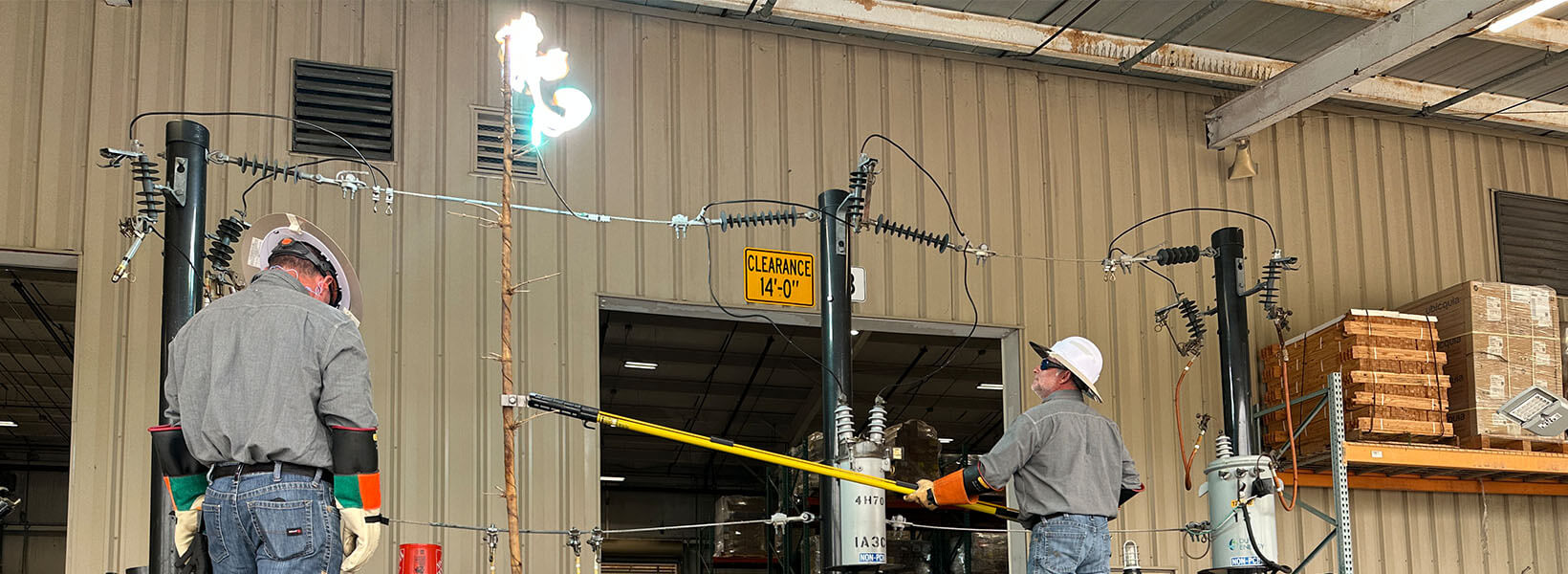 Linemen demonstrating safety issues